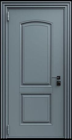 Входная термодверь с металлофиленкой и порошковым напылением RAL 7011 (тип №3) Входная термодверь с металлофиленкой и порошковым напылением RAL 7011 (тип №3)